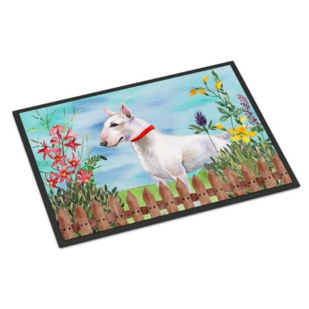 Carolines Treasures Bull Terrier Spring Indoor or Outdoor Mat - 18 x 27 in. CK1255MAT